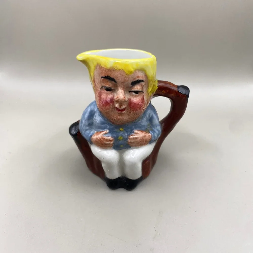 Artone England Miniature Toby Jug Character‎ Pitcher Ceramic Figural Creamer 3in